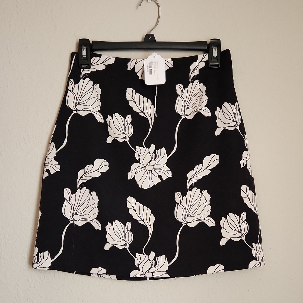 Adam Lippes B&W Floral Skirt W/ Defects